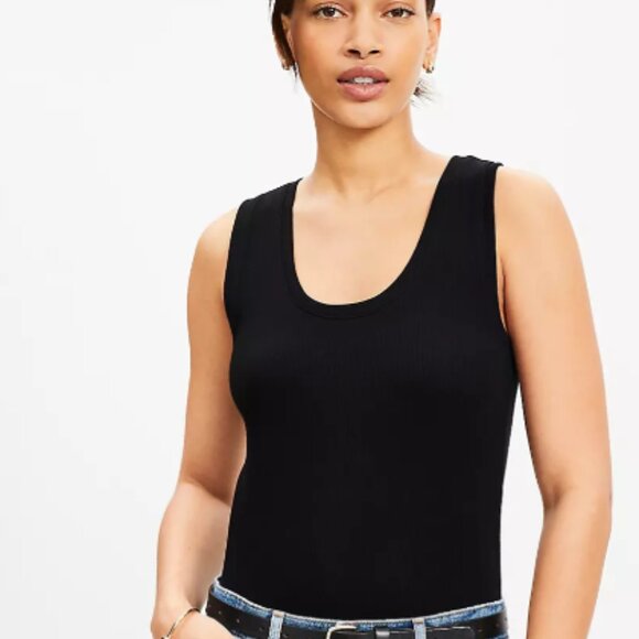 Loft Brand Size Large Perfect Ribbed Scoop Neck Tank Top NWT - Picture 1 of 1
